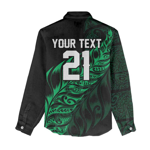 New Zealand Lawn Bowls Custom Women Casual Shirt Green Maori Warrior Tribal Silver Fern - Aussie Hoodie