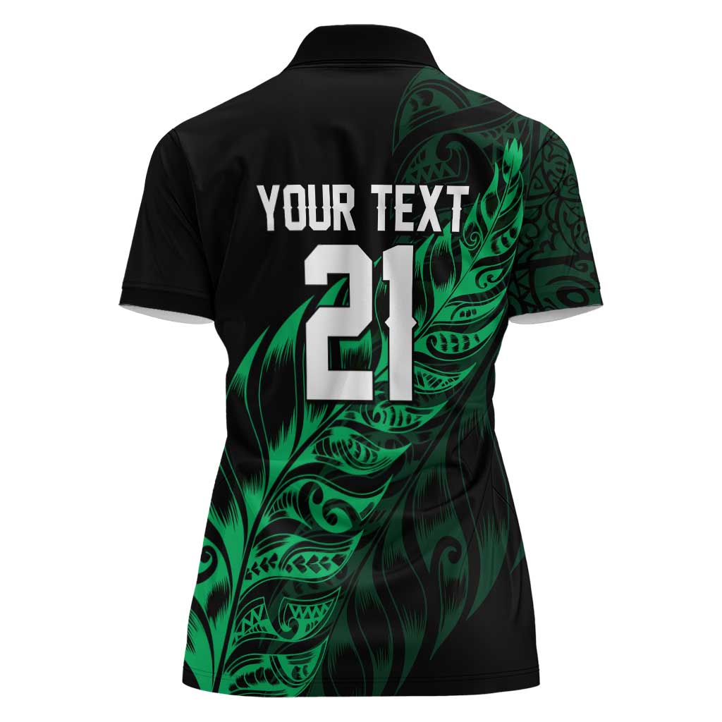 New Zealand Lawn Bowls Custom Women Polo Shirt Green Maori Warrior Tribal Silver Fern - Aussie Hoodie