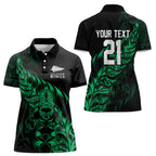 New Zealand Lawn Bowls Custom Women Polo Shirt Green Maori Warrior Tribal Silver Fern - Aussie Hoodie