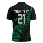 New Zealand Lawn Bowls Custom Zipper Polo Shirt Green Maori Warrior Tribal Silver Fern - Aussie Hoodie