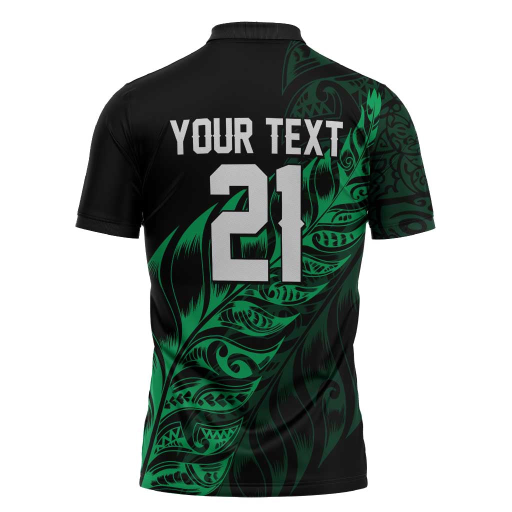 New Zealand Lawn Bowls Custom Zipper Polo Shirt Green Maori Warrior Tribal Silver Fern - Aussie Hoodie