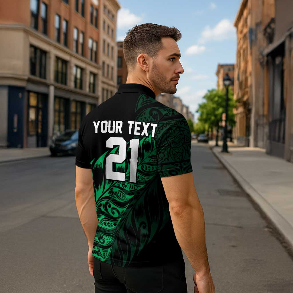 New Zealand Lawn Bowls Custom Zipper Polo Shirt Green Maori Warrior Tribal Silver Fern - Aussie Hoodie