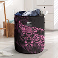 New Zealand Lawn Bowls Laundry Basket Pink Maori Warrior Tribal Silver Fern - Aussie Hoodie