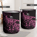 New Zealand Lawn Bowls Laundry Basket Pink Maori Warrior Tribal Silver Fern - Aussie Hoodie
