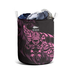 New Zealand Lawn Bowls Laundry Basket Pink Maori Warrior Tribal Silver Fern - Aussie Hoodie