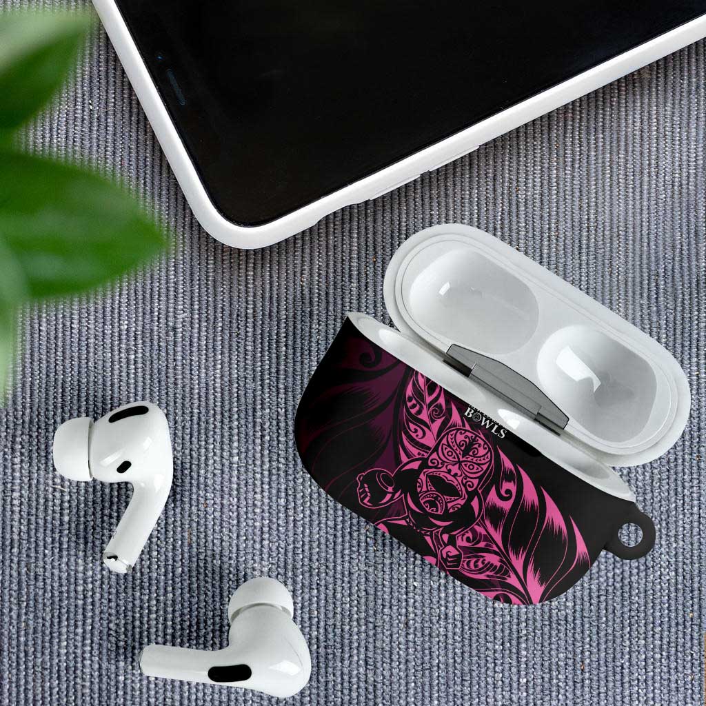 New Zealand Lawn Bowls AirPods Case Pink Maori Warrior Tribal Silver Fern - Aussie Hoodie