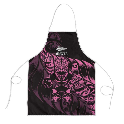 New Zealand Lawn Bowls Apron Pink Maori Warrior Tribal Silver Fern - Aussie Hoodie