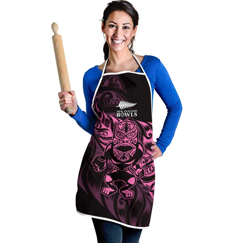 New Zealand Lawn Bowls Apron Pink Maori Warrior Tribal Silver Fern - Aussie Hoodie