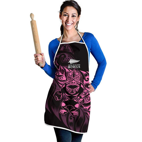 New Zealand Lawn Bowls Apron Pink Maori Warrior Tribal Silver Fern - Aussie Hoodie