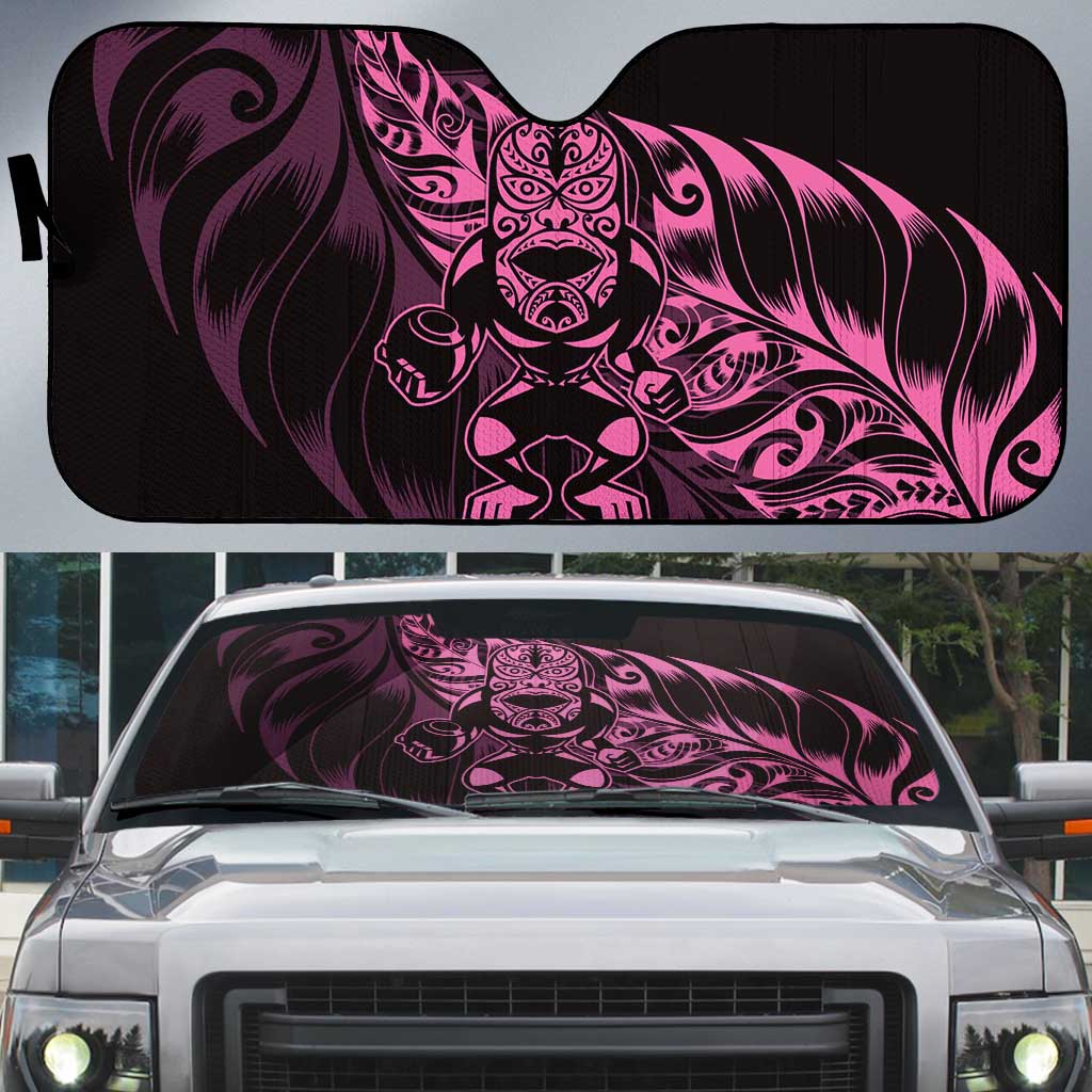 New Zealand Lawn Bowls Auto Sun Shade Pink Maori Warrior Tribal Silver Fern - Aussie Hoodie