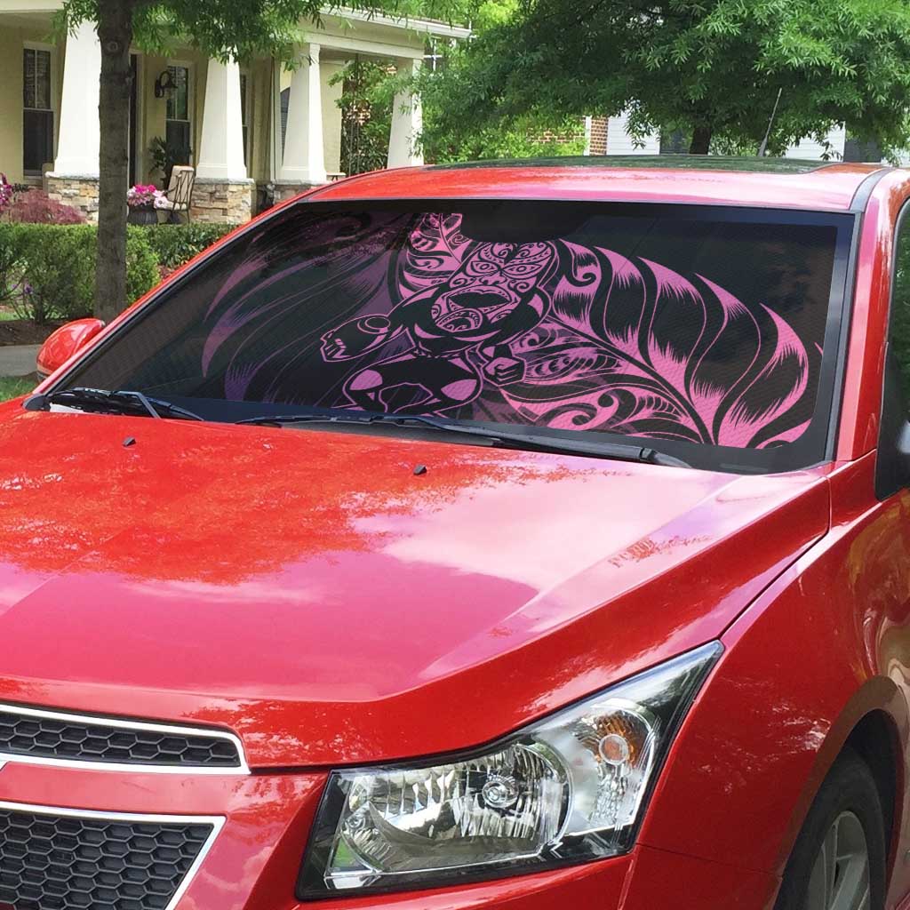 New Zealand Lawn Bowls Auto Sun Shade Pink Maori Warrior Tribal Silver Fern - Aussie Hoodie