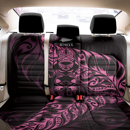 New Zealand Lawn Bowls Back Car Seat Cover Pink Maori Warrior Tribal Silver Fern - Aussie Hoodie