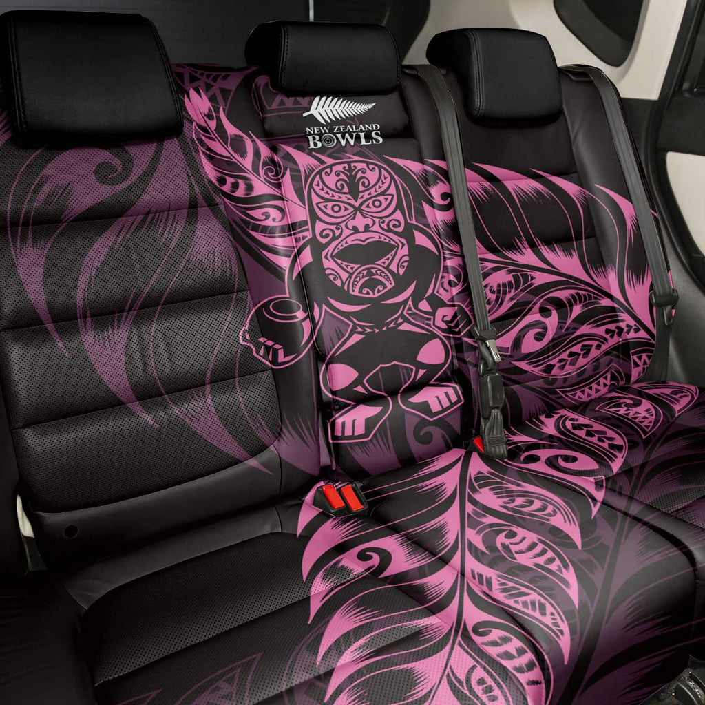 New Zealand Lawn Bowls Back Car Seat Cover Pink Maori Warrior Tribal Silver Fern - Aussie Hoodie