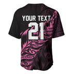 New Zealand Lawn Bowls Custom Baseball Jersey Pink Maori Warrior Tribal Silver Fern - Aussie Hoodie