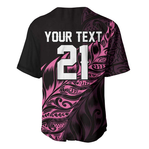 New Zealand Lawn Bowls Custom Baseball Jersey Pink Maori Warrior Tribal Silver Fern - Aussie Hoodie