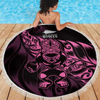 New Zealand Lawn Bowls Beach Blanket Pink Maori Warrior Tribal Silver Fern - Aussie Hoodie