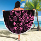 New Zealand Lawn Bowls Beach Blanket Pink Maori Warrior Tribal Silver Fern - Aussie Hoodie
