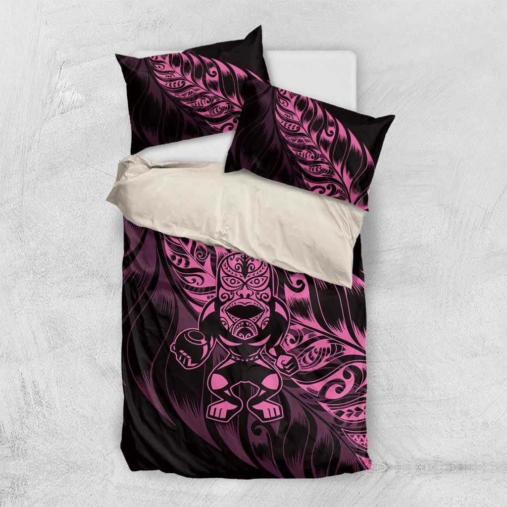 New Zealand Lawn Bowls Bedding Set Pink Maori Warrior Tribal Silver Fern - Aussie Hoodie
