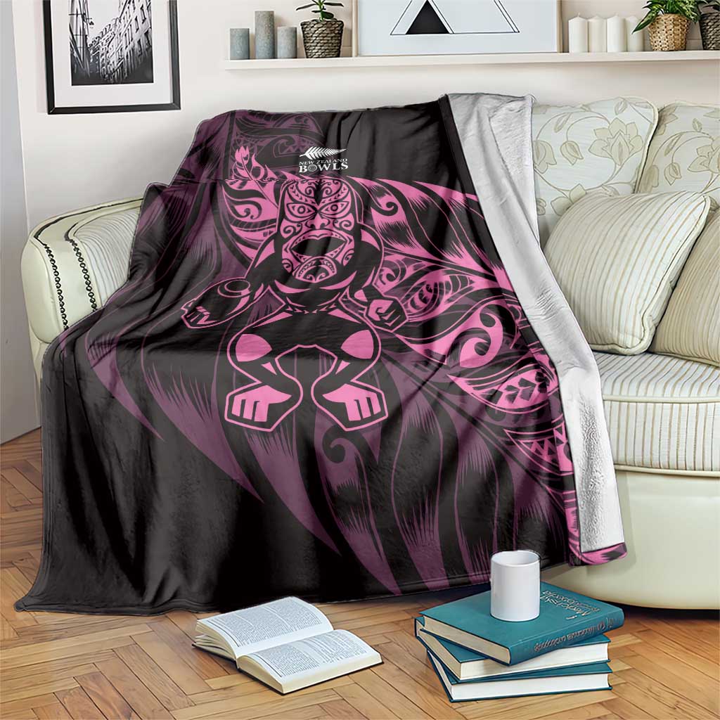 New Zealand Lawn Bowls Blanket Pink Maori Warrior Tribal Silver Fern - Aussie Hoodie