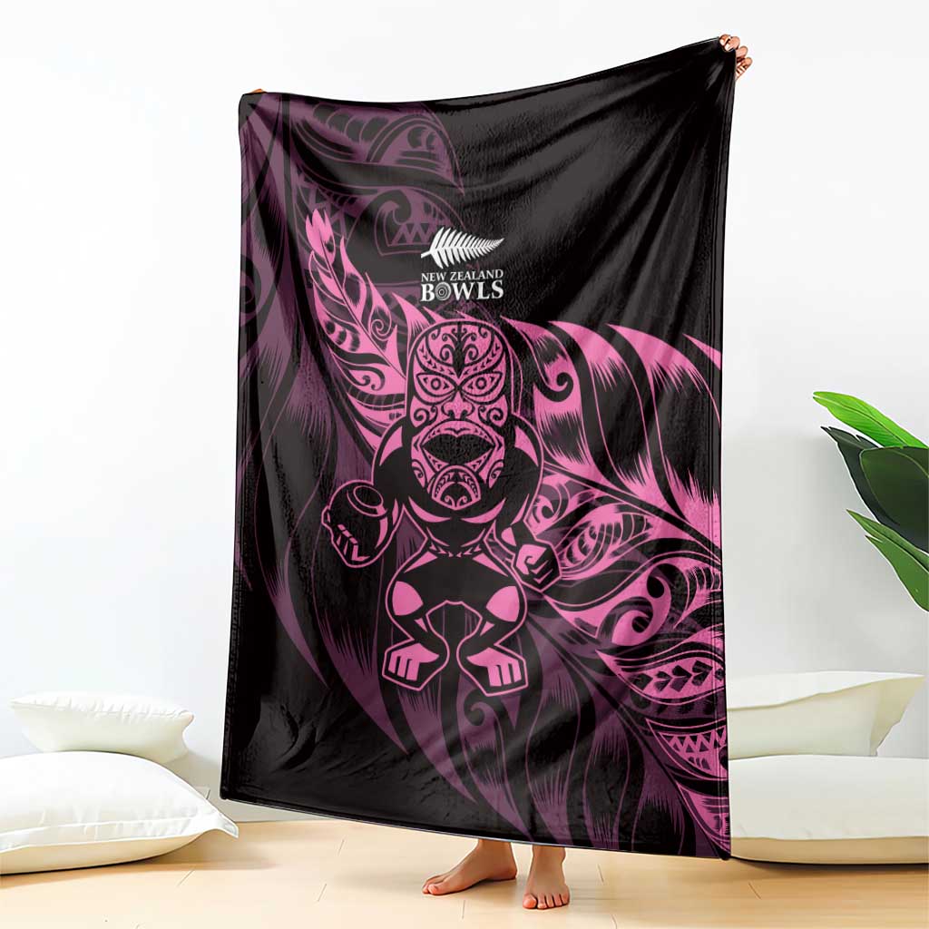 New Zealand Lawn Bowls Blanket Pink Maori Warrior Tribal Silver Fern - Aussie Hoodie