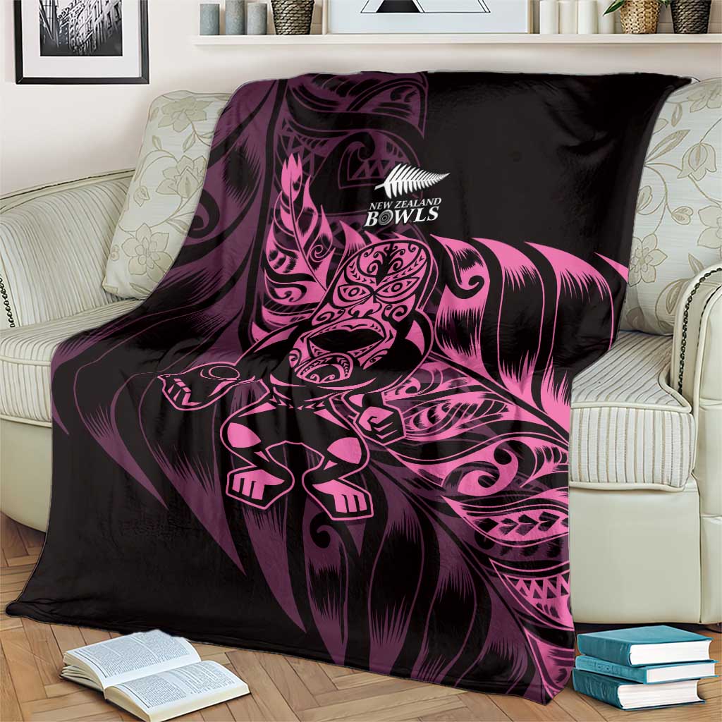 New Zealand Lawn Bowls Blanket Pink Maori Warrior Tribal Silver Fern - Aussie Hoodie