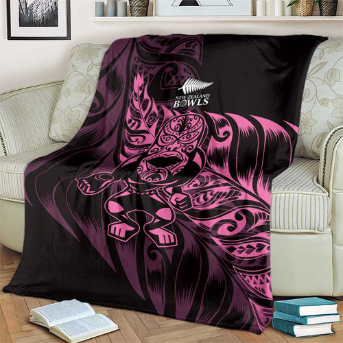 New Zealand Lawn Bowls Blanket Pink Maori Warrior Tribal Silver Fern - Aussie Hoodie