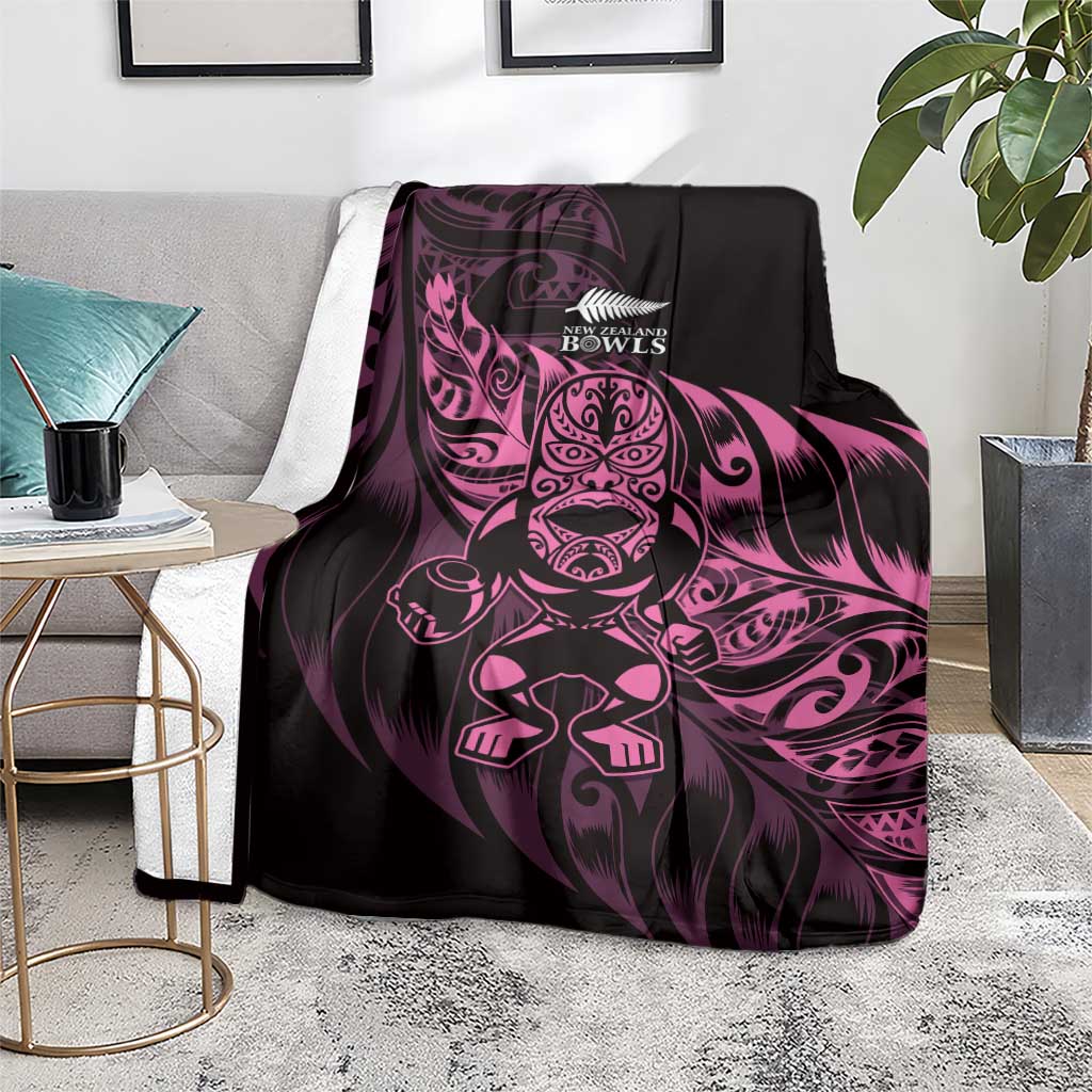 New Zealand Lawn Bowls Blanket Pink Maori Warrior Tribal Silver Fern - Aussie Hoodie