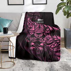New Zealand Lawn Bowls Blanket Pink Maori Warrior Tribal Silver Fern - Aussie Hoodie