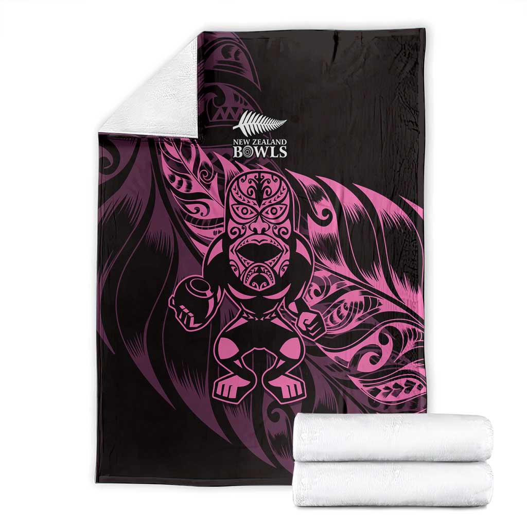 New Zealand Lawn Bowls Blanket Pink Maori Warrior Tribal Silver Fern - Aussie Hoodie