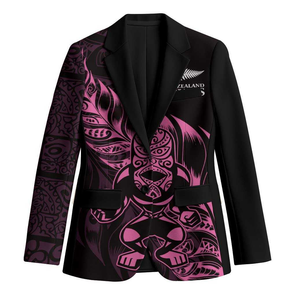 New Zealand Lawn Bowls Custom Blazer Pink Maori Warrior Tribal Silver Fern - Aussie Hoodie