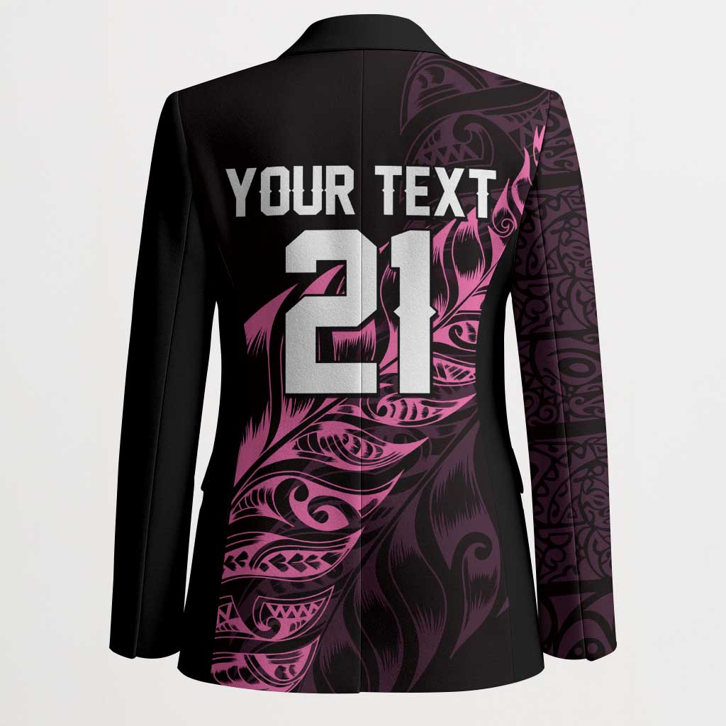 New Zealand Lawn Bowls Custom Blazer Pink Maori Warrior Tribal Silver Fern - Aussie Hoodie