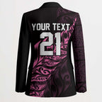 New Zealand Lawn Bowls Custom Blazer Pink Maori Warrior Tribal Silver Fern - Aussie Hoodie