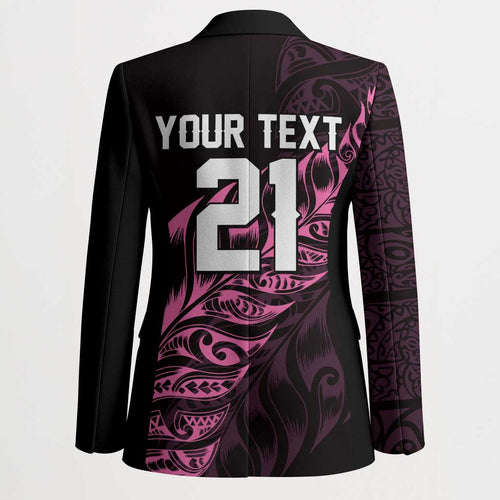 New Zealand Lawn Bowls Custom Blazer Pink Maori Warrior Tribal Silver Fern - Aussie Hoodie