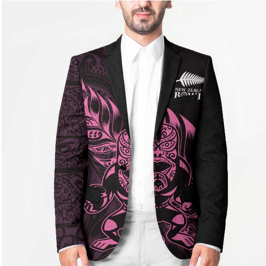 New Zealand Lawn Bowls Custom Blazer Pink Maori Warrior Tribal Silver Fern - Aussie Hoodie