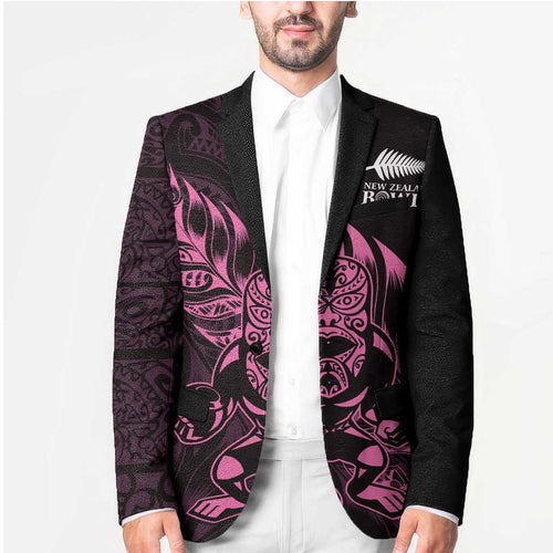 New Zealand Lawn Bowls Custom Blazer Pink Maori Warrior Tribal Silver Fern - Aussie Hoodie