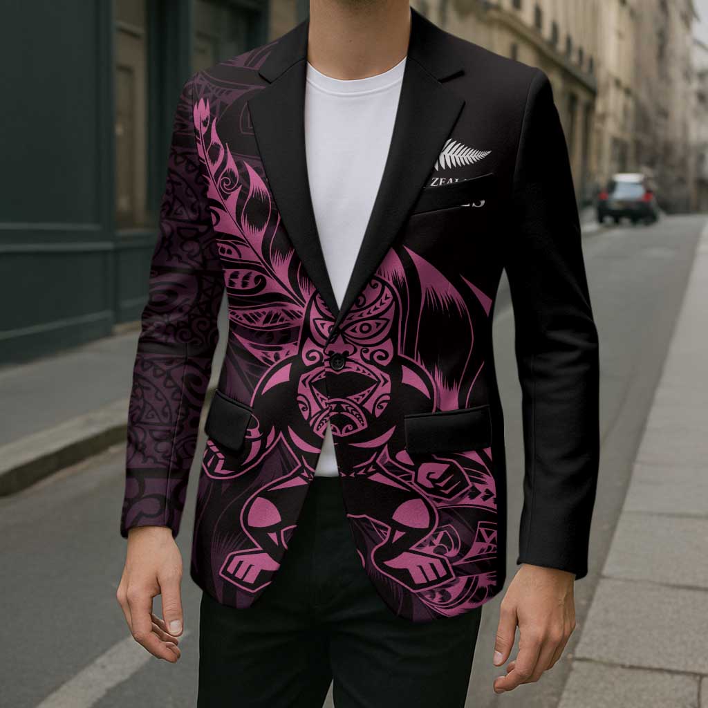New Zealand Lawn Bowls Custom Blazer Pink Maori Warrior Tribal Silver Fern - Aussie Hoodie