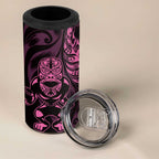 New Zealand Lawn Bowls Custom 4 in 1 Can Cooler Tumbler Pink Maori Warrior Tribal Silver Fern - Aussie Hoodie