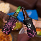 New Zealand Lawn Bowls Custom 4 in 1 Can Cooler Tumbler Pink Maori Warrior Tribal Silver Fern - Aussie Hoodie