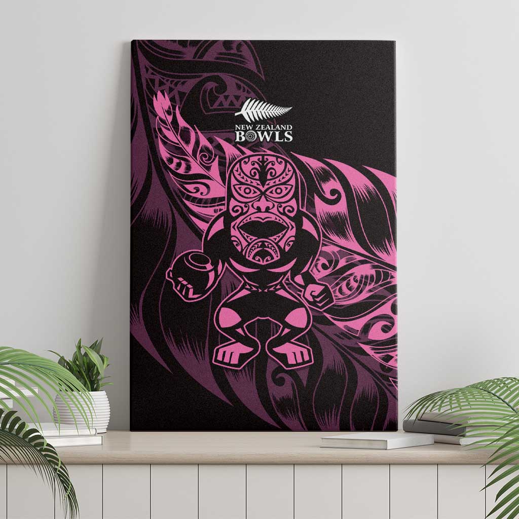 New Zealand Lawn Bowls Canvas Wall Art Pink Maori Warrior Tribal Silver Fern - Aussie Hoodie
