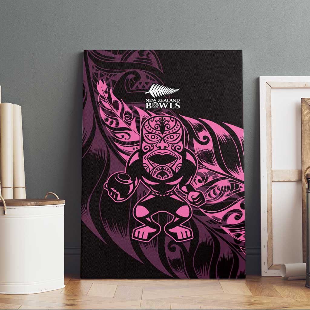 New Zealand Lawn Bowls Canvas Wall Art Pink Maori Warrior Tribal Silver Fern - Aussie Hoodie