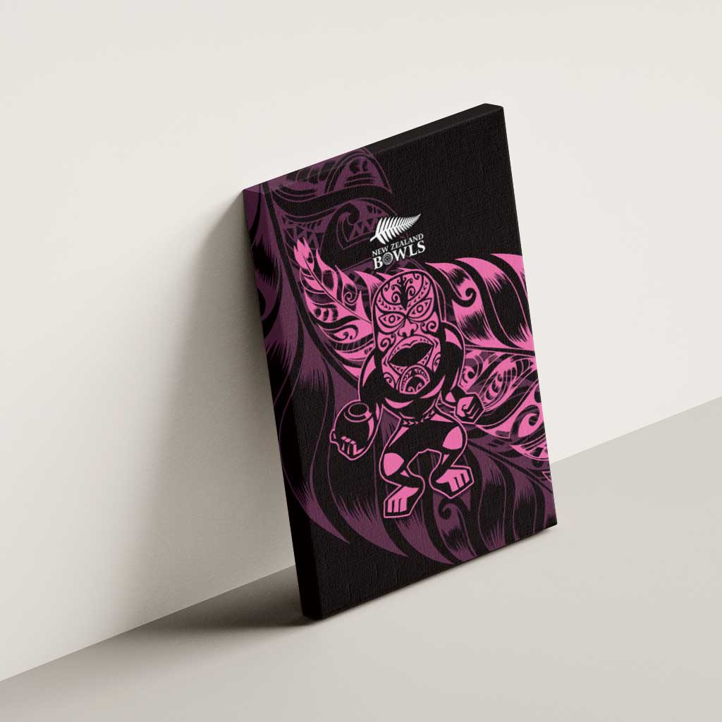 New Zealand Lawn Bowls Canvas Wall Art Pink Maori Warrior Tribal Silver Fern - Aussie Hoodie