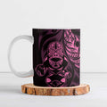 New Zealand Lawn Bowls Custom Ceramic Mug Pink Maori Warrior Tribal Silver Fern - Aussie Hoodie
