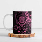 New Zealand Lawn Bowls Custom Ceramic Mug Pink Maori Warrior Tribal Silver Fern - Aussie Hoodie