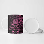 New Zealand Lawn Bowls Custom Ceramic Mug Pink Maori Warrior Tribal Silver Fern - Aussie Hoodie