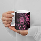 New Zealand Lawn Bowls Custom Ceramic Mug Pink Maori Warrior Tribal Silver Fern - Aussie Hoodie