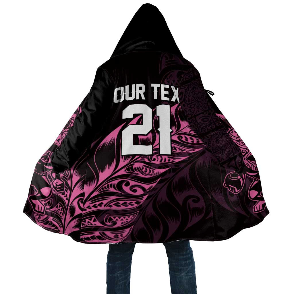 New Zealand Lawn Bowls Custom Cloak Pink Maori Warrior Tribal Silver Fern - Aussie Hoodie