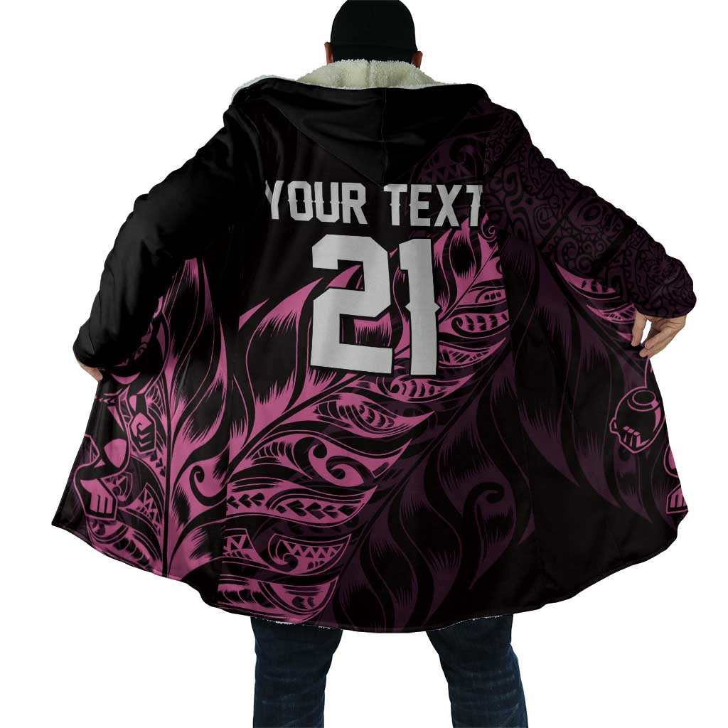 New Zealand Lawn Bowls Custom Cloak Pink Maori Warrior Tribal Silver Fern - Aussie Hoodie