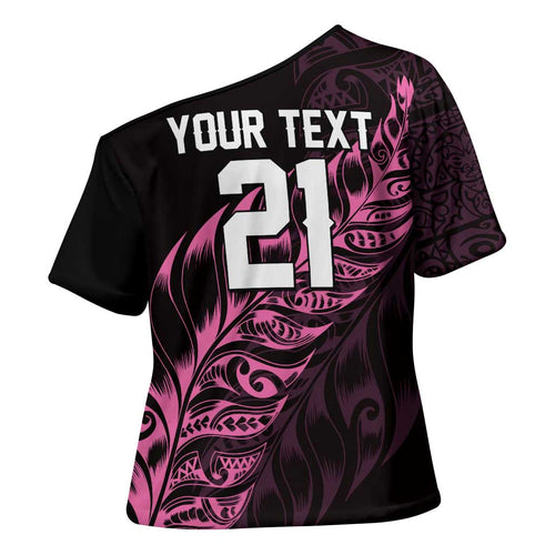 New Zealand Lawn Bowls Custom Cross Shoulder Shirt Pink Maori Warrior Tribal Silver Fern - Aussie Hoodie
