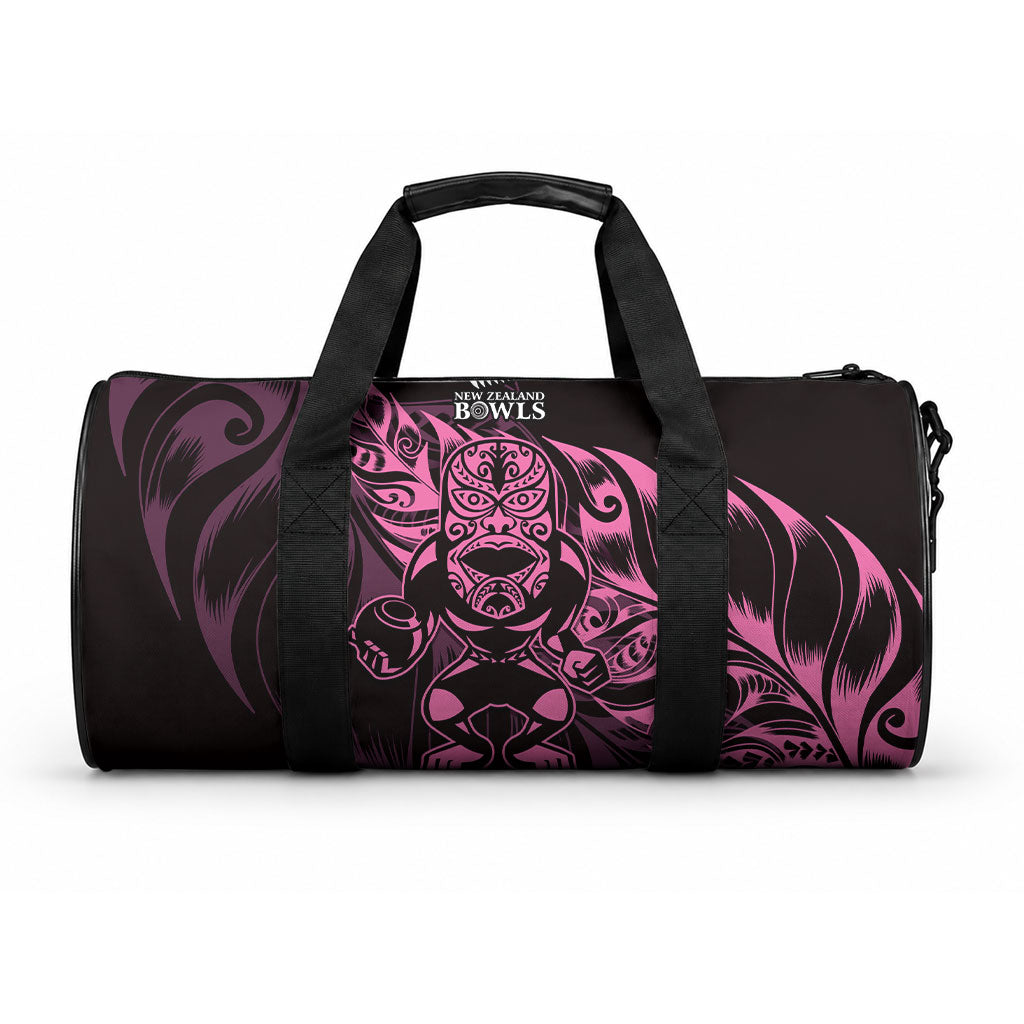 New Zealand Lawn Bowls Duffle Bag Pink Maori Warrior Tribal Silver Fern
