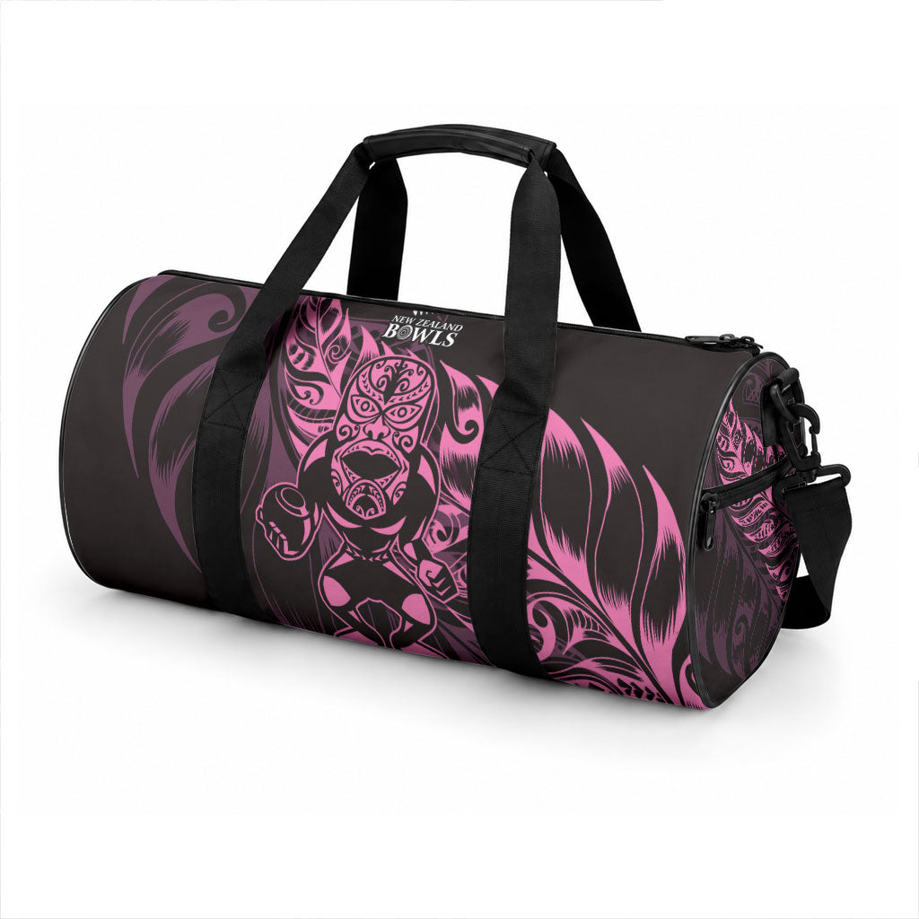 New Zealand Lawn Bowls Duffle Bag Pink Maori Warrior Tribal Silver Fern